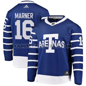 Camiseta Hockey Nino Toronto Maple Leafs 16 Mitchell Marner Azul Autentico 2018 Arenas Throwback Stitched
